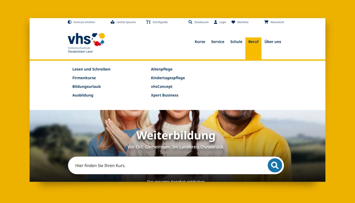 VHS-Osnabruecker Land-menue